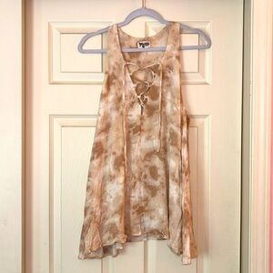 Mumu tie dye neutral mini trapeze dress